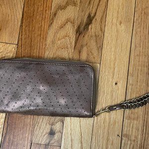 Bronze purse with a gold chain (Hand purse)